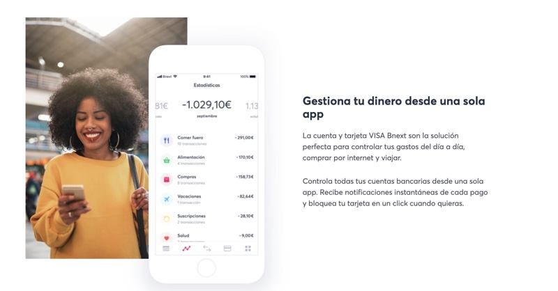 Tarjeta Bnext para viajar
