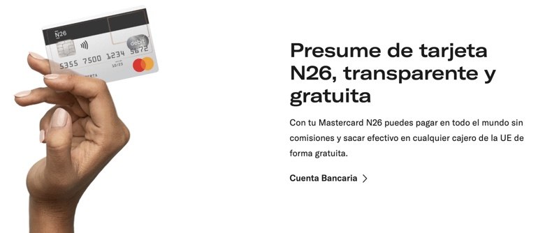 Tarjeta N26 sin comisiones