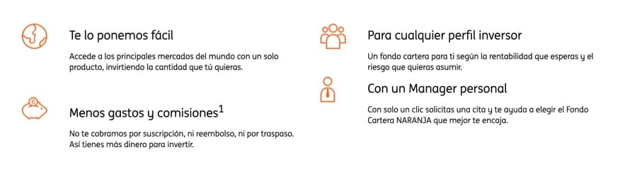 Características Fondos Carteras Naranjas