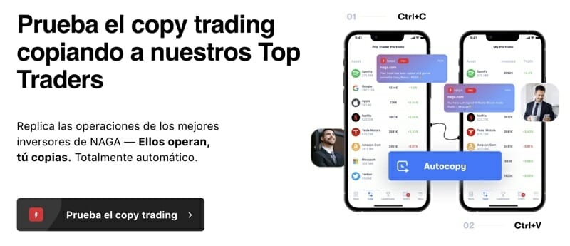 Copy trading de Naga