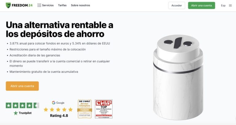 Cuenta remunerada «D» de Freedom24