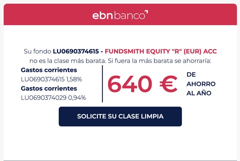Comisiones fondo de clase limpia vs clase sucia.